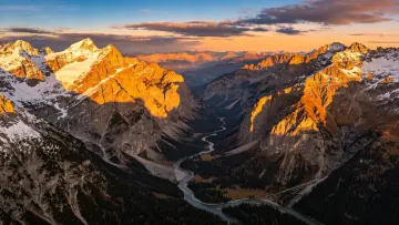 The grand canyon illuminated by the sun